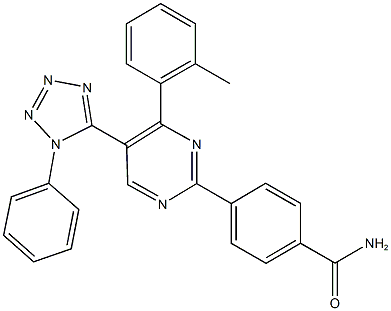 4-[4-(2-methylphenyl)-5-(1-phenyl-1H-tetraazol-5-yl)-2-pyrimidinyl]benzamide Structure