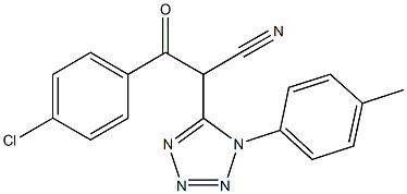 3-(4-chlorophenyl)-2-[1-(4-methylphenyl)-1H-tetraazol-5-yl]-3-oxopropanenitrile Structure