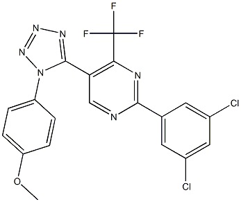 2-(3,5-dichlorophenyl)-5-[1-(4-methoxyphenyl)-1H-tetraazol-5-yl]-4-(trifluoromethyl)pyrimidine Structure