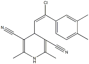 4-[2-chloro-2-(3,4-dimethylphenyl)vinyl]-2,6-dimethyl-1,4-dihydro-3,5-pyridinedicarbonitrile Structure