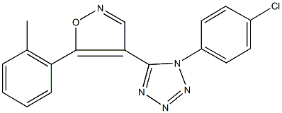 1-(4-chlorophenyl)-5-[5-(2-methylphenyl)-4-isoxazolyl]-1H-tetraazole Structure