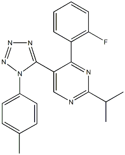 4-(2-fluorophenyl)-2-isopropyl-5-[1-(4-methylphenyl)-1H-tetraazol-5-yl]pyrimidine Structure