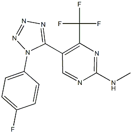 N-[5-[1-(4-fluorophenyl)-1H-tetraazol-5-yl]-4-(trifluoromethyl)-2-pyrimidinyl]-N-methylamine 구조식 이미지