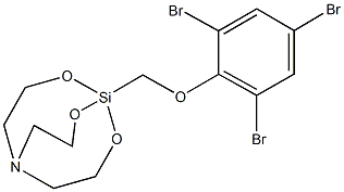 1-{[(2,4,6-tribromophenyl)oxy]methyl}-2,8,9-trioxa-5-aza-1-silabicyclo[3.3.3]undecane Structure