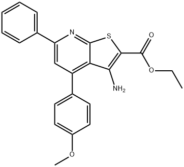 ethyl 3-amino-4-(4-methoxyphenyl)-6-phenylthieno[2,3-b]pyridine-2-carboxylate Structure