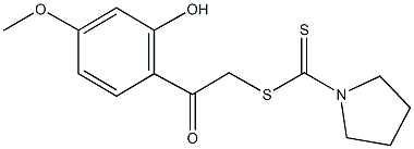 2-(2-hydroxy-4-methoxyphenyl)-2-oxoethyl 1-pyrrolidinecarbodithioate Structure