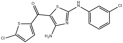 [4-amino-2-(3-chloroanilino)-1,3-thiazol-5-yl](5-chloro-2-thienyl)methanone 구조식 이미지