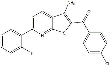 [3-amino-6-(2-fluorophenyl)thieno[2,3-b]pyridin-2-yl](4-chlorophenyl)methanone 구조식 이미지