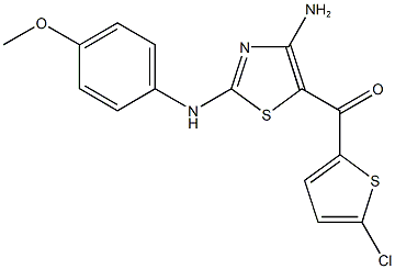 [4-amino-2-(4-methoxyanilino)-1,3-thiazol-5-yl](5-chloro-2-thienyl)methanone 구조식 이미지