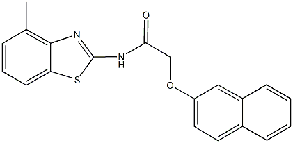 N-(4-methyl-1,3-benzothiazol-2-yl)-2-(2-naphthyloxy)acetamide Structure