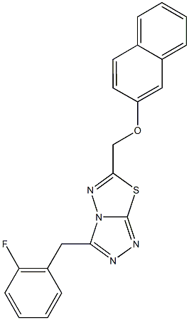 [3-(2-fluorobenzyl)[1,2,4]triazolo[3,4-b][1,3,4]thiadiazol-6-yl]methyl 2-naphthyl ether 구조식 이미지