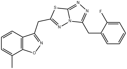 3-{[3-(2-fluorobenzyl)[1,2,4]triazolo[3,4-b][1,3,4]thiadiazol-6-yl]methyl}-7-methyl-1,2-benzisoxazole Structure