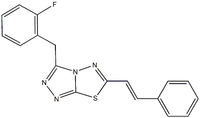 3-(2-fluorobenzyl)-6-(2-phenylvinyl)[1,2,4]triazolo[3,4-b][1,3,4]thiadiazole 구조식 이미지