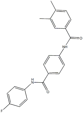 N-{4-[(4-fluoroanilino)carbonyl]phenyl}-3,4-dimethylbenzamide 구조식 이미지