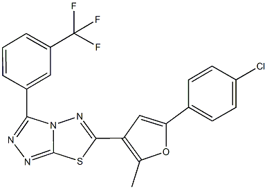 6-[5-(4-chlorophenyl)-2-methyl-3-furyl]-3-[3-(trifluoromethyl)phenyl][1,2,4]triazolo[3,4-b][1,3,4]thiadiazole Structure