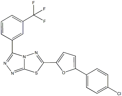 6-[5-(4-chlorophenyl)-2-furyl]-3-[3-(trifluoromethyl)phenyl][1,2,4]triazolo[3,4-b][1,3,4]thiadiazole Structure