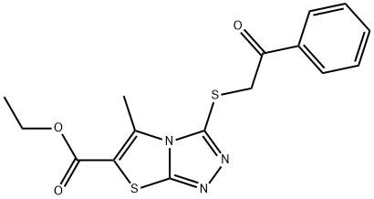 ethyl 5-methyl-3-[(2-oxo-2-phenylethyl)sulfanyl][1,3]thiazolo[2,3-c][1,2,4]triazole-6-carboxylate Structure