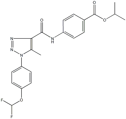 isopropyl 4-[({1-[4-(difluoromethoxy)phenyl]-5-methyl-1H-1,2,3-triazol-4-yl}carbonyl)amino]benzoate 구조식 이미지