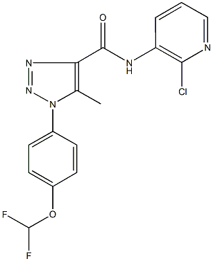 N-(2-chloro-3-pyridinyl)-1-[4-(difluoromethoxy)phenyl]-5-methyl-1H-1,2,3-triazole-4-carboxamide 구조식 이미지