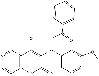 4-hydroxy-3-[1-(3-methoxyphenyl)-3-oxo-3-phenylpropyl]-2H-chromen-2-one 구조식 이미지