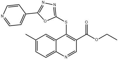 ethyl 6-methyl-4-{[5-(4-pyridinyl)-1,3,4-oxadiazol-2-yl]sulfanyl}-3-quinolinecarboxylate Structure