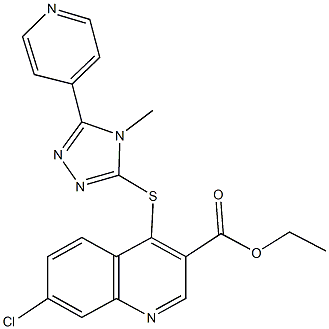 ethyl 7-chloro-4-{[4-methyl-5-(4-pyridinyl)-4H-1,2,4-triazol-3-yl]sulfanyl}-3-quinolinecarboxylate 구조식 이미지
