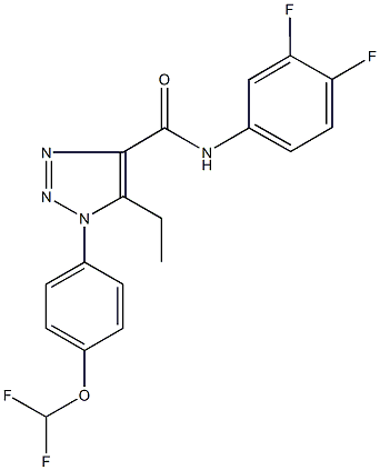 1-[4-(difluoromethoxy)phenyl]-N-(3,4-difluorophenyl)-5-ethyl-1H-1,2,3-triazole-4-carboxamide 구조식 이미지