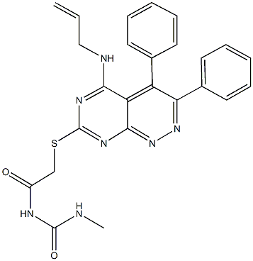 N-({[5-(allylamino)-3,4-diphenylpyrimido[4,5-c]pyridazin-7-yl]sulfanyl}acetyl)-N'-methylurea Structure