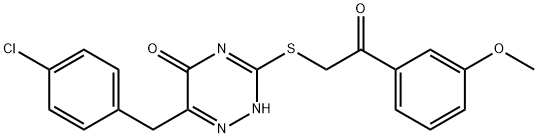 6-(4-chlorobenzyl)-3-{[2-(3-methoxyphenyl)-2-oxoethyl]sulfanyl}-1,2,4-triazin-5(4H)-one Structure