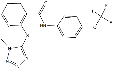 2-[(1-methyl-1H-tetraazol-5-yl)sulfanyl]-N-[4-(trifluoromethoxy)phenyl]nicotinamide 구조식 이미지