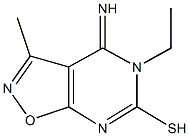 5-ethyl-4-imino-3-methyl-4,5-dihydroisoxazolo[5,4-d]pyrimidine-6-thiol Structure