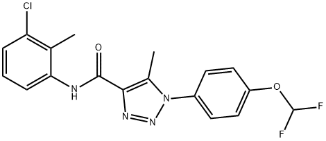 N-(3-chloro-2-methylphenyl)-1-[4-(difluoromethoxy)phenyl]-5-methyl-1H-1,2,3-triazole-4-carboxamide 구조식 이미지