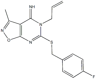 5-allyl-6-[(4-fluorobenzyl)sulfanyl]-3-methylisoxazolo[5,4-d]pyrimidin-4(5H)-imine 구조식 이미지