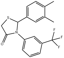 2-(3,4-dimethylphenyl)-3-[3-(trifluoromethyl)phenyl]-1,3-thiazolidin-4-one Structure