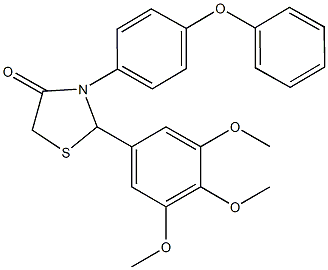 3-(4-phenoxyphenyl)-2-(3,4,5-trimethoxyphenyl)-1,3-thiazolidin-4-one Structure