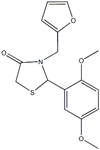 2-(2,5-dimethoxyphenyl)-3-(2-furylmethyl)-1,3-thiazolidin-4-one Structure