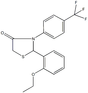 2-(2-ethoxyphenyl)-3-[4-(trifluoromethyl)phenyl]-1,3-thiazolidin-4-one 구조식 이미지