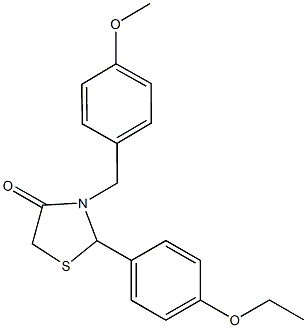 2-(4-ethoxyphenyl)-3-(4-methoxybenzyl)-1,3-thiazolidin-4-one 구조식 이미지