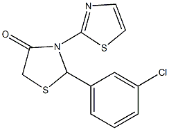 2-(3-chlorophenyl)-3-(1,3-thiazol-2-yl)-1,3-thiazolidin-4-one Structure