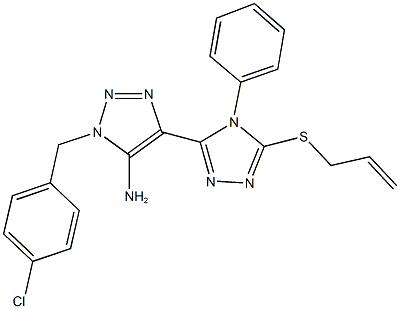 4-[5-(allylsulfanyl)-4-phenyl-4H-1,2,4-triazol-3-yl]-1-(4-chlorobenzyl)-1H-1,2,3-triazol-5-ylamine 구조식 이미지