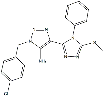 1-(4-chlorobenzyl)-4-[5-(methylsulfanyl)-4-phenyl-4H-1,2,4-triazol-3-yl]-1H-1,2,3-triazol-5-ylamine 구조식 이미지