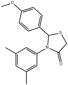 3-(3,5-dimethylphenyl)-2-(4-methoxyphenyl)-1,3-thiazolidin-4-one Structure