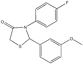 3-(4-fluorophenyl)-2-(3-methoxyphenyl)-1,3-thiazolidin-4-one 구조식 이미지