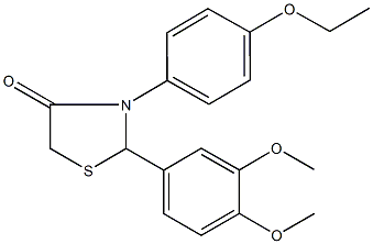 2-(3,4-dimethoxyphenyl)-3-(4-ethoxyphenyl)-1,3-thiazolidin-4-one 구조식 이미지