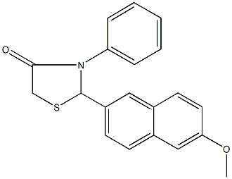 2-(6-methoxy-2-naphthyl)-3-phenyl-1,3-thiazolidin-4-one Structure