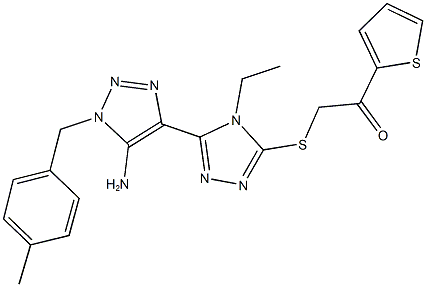 2-({5-[5-amino-1-(4-methylbenzyl)-1H-1,2,3-triazol-4-yl]-4-ethyl-4H-1,2,4-triazol-3-yl}sulfanyl)-1-(2-thienyl)ethanone 구조식 이미지