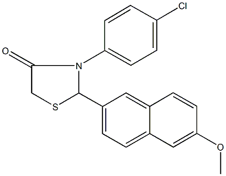 3-(4-chlorophenyl)-2-(6-methoxy-2-naphthyl)-1,3-thiazolidin-4-one Structure