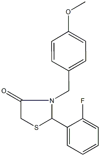 2-(2-fluorophenyl)-3-(4-methoxybenzyl)-1,3-thiazolidin-4-one Structure