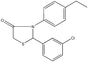 2-(3-chlorophenyl)-3-(4-ethylphenyl)-1,3-thiazolidin-4-one Structure