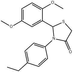 2-(2,5-dimethoxyphenyl)-3-(4-ethylphenyl)-1,3-thiazolidin-4-one 구조식 이미지